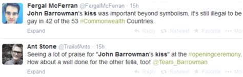 john barrowman overwhelmed by support for gay glasgow kiss during opening ceremony daily