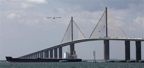 Every day, about 50,500 vehicles (cars and trucks) cross over the bridge. Nets going up to prevent suicides at Sunshine Skyway bridge