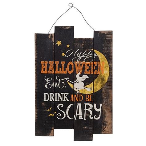Eat Drink And Be Scary Sign Urban Country Decor Spooky Decor Hanging