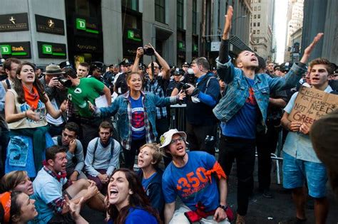 Climate Change Protesters Tangle With Police At Wall St The New York