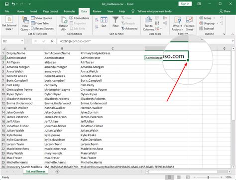 Add Email Address To List Of Names In Excel Ali Tajran