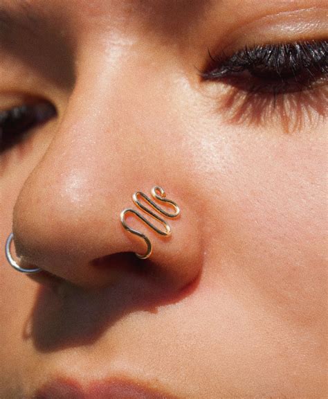 Fake Nose Ring Gold Nose Ring Nose Jewelry Clip On Nose Etsy