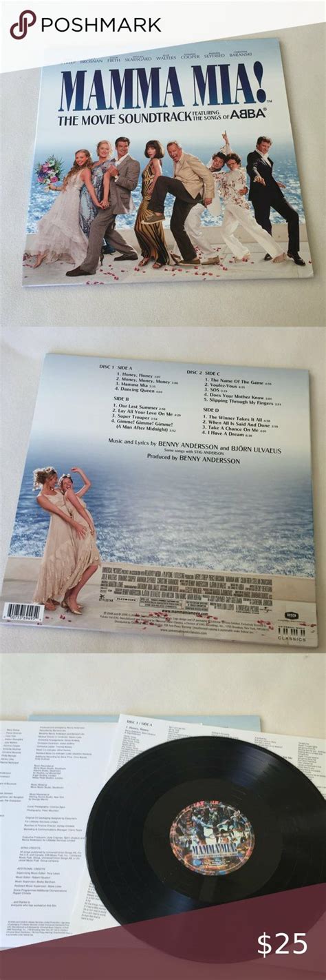 Mamma Mia Movie Soundtrack Abba Vinyl Record Album In 2023 Mamma Mia