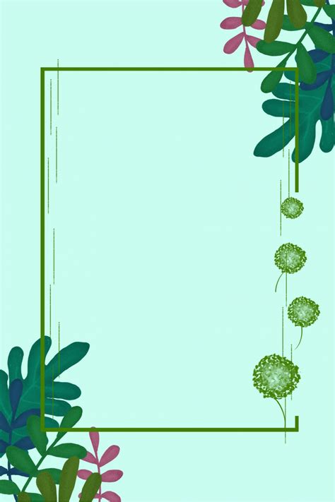 Green Flowers Border Background Wallpaper Image For Free Download Pngtree