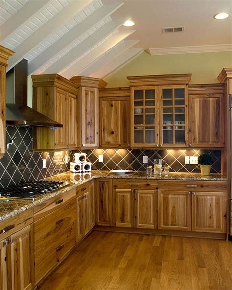 Fabric backed open kitchen cabinets. 33+ Best ideas hickory cabinets for naturally beautiful kitchen