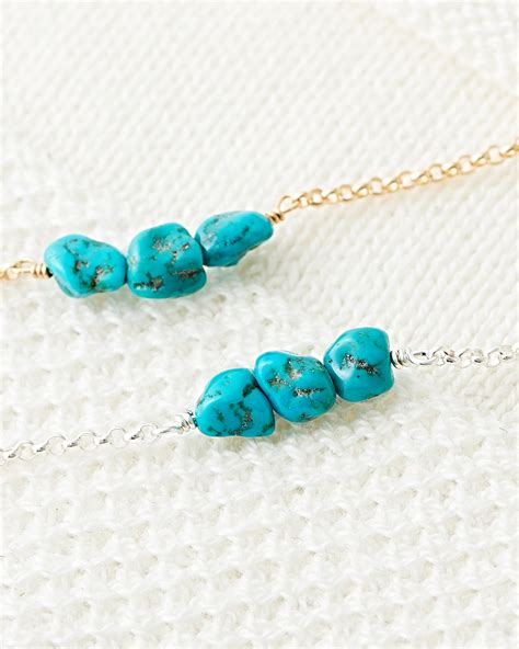 Chain Choker Necklace Turquoise Necklace Beaded Choker Etsy