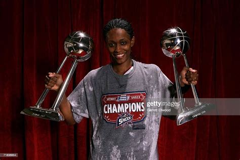 Swin Cash Of The 2006 Wnba Champion Detroit Shock Poses With The Wnba