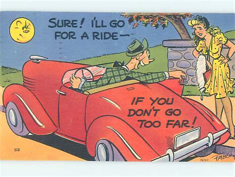 Pre Chrome Risque Signed Sexy Hitchhiker Girl Gets Ride From Guy Hj3188