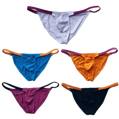 Sexy Men Bikini Low Rise Briefs Underwear Bulge Pouch Thong Swimwear