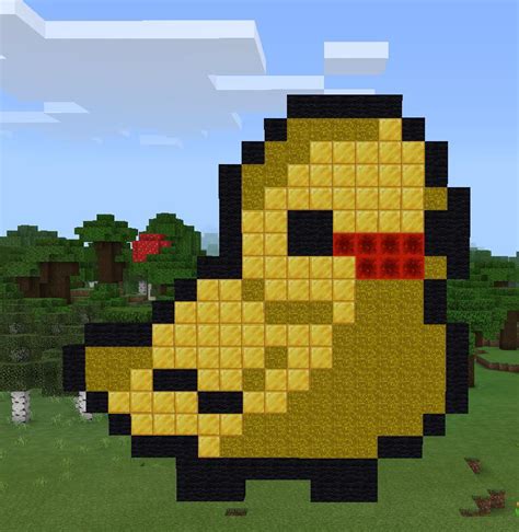 Made Pixel Art Of A Duck Rminecraft