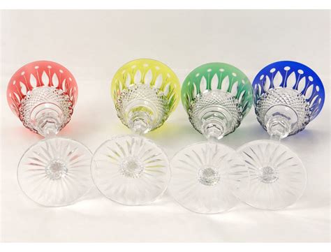Retrouvez notre offre verre pied couleur au meilleur prix sur rue du commerce avec du stock des services et la livraison rapide. 4 verres à pied cristal taillé Saint-Louis couleur modèle ...