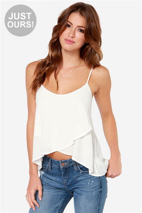 Cute Ivory Top Tank Top Wrap Top 3600 Lulus