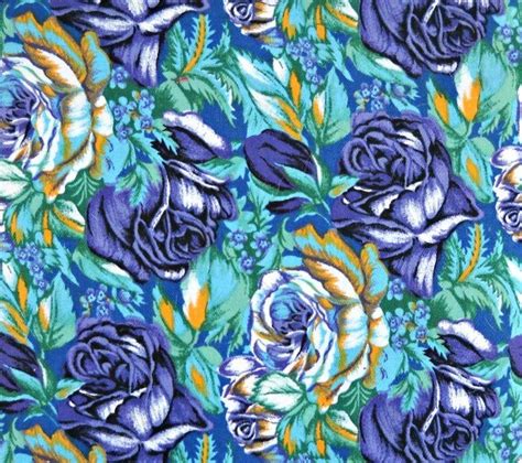 Blue Beauty Rose Fabric 100 Percent Cotton Fabric By The