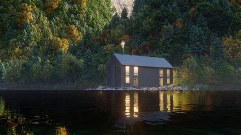 3d Render House On The Lake Domestika