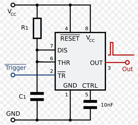 555 Timer Ic Astable Multivibrator Integrated Circuits And Chips