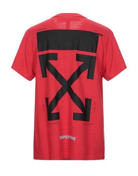 Off White Co Virgil Abloh Cotton T Shirt In Red For Men Lyst