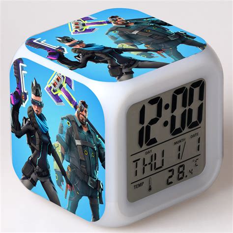 Fortnite 7 Colors Change Digital Alarm Led Clock Tanime