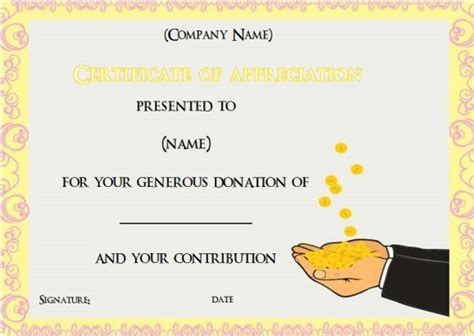 Blank Donation Certificate Template Certificate Templates T