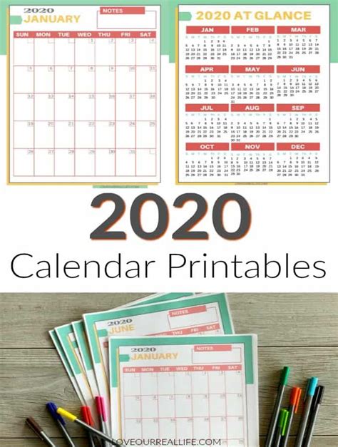 Printable Calendars 2020 And 2020 Calendar Templates
