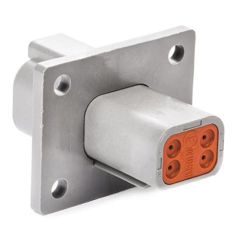 Dt04 4p Cl03 Dt Series 4 Pin Receptacle Welded Flange Reduced D