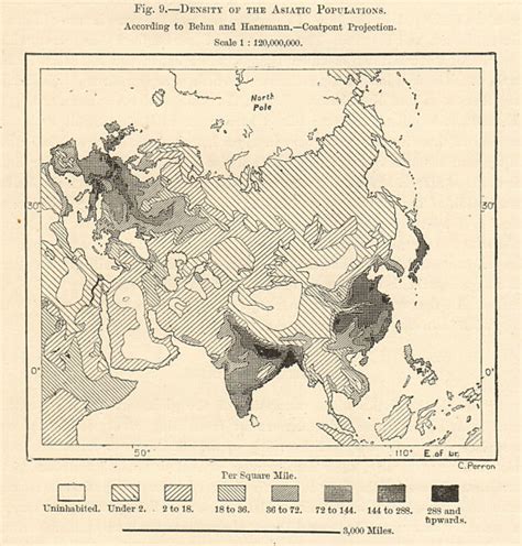 Asia Population Density Behm And Hanemann Coatpoint Projection Sketch