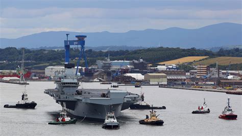 Royal Navys Largest Ever Warship Hms Queen Elizabeth Sets Sail Uk