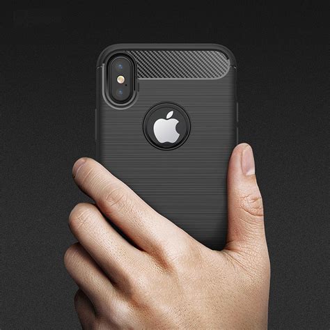 Flexi Slim Carbon Fibre Case For Apple Iphone X Xs Black