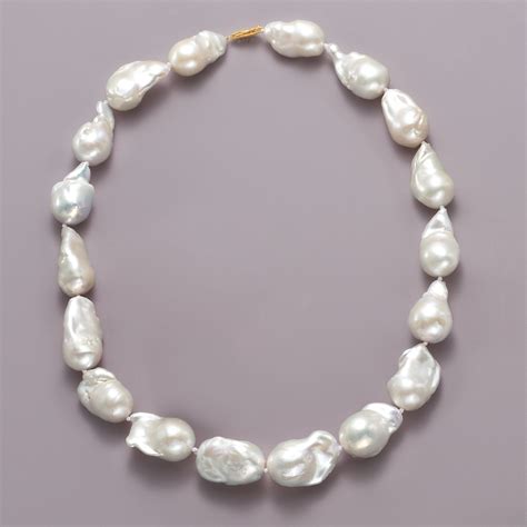 12 15mm Cultured Baroque Pearl Necklace With 14kt Yellow Gold Ross Simons