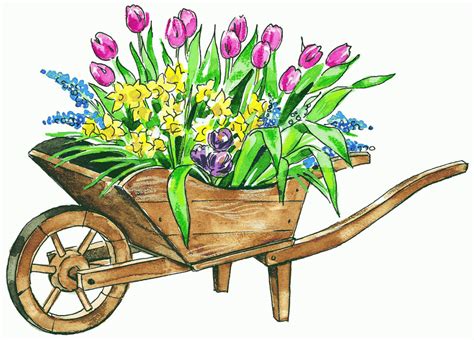 210342 Spring Flower Garden Clip Art Pursers Coaches
