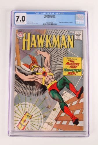Vintage 1964 Dc Hawkman 4 Machine That Magnetized Men Comic Book Cgc