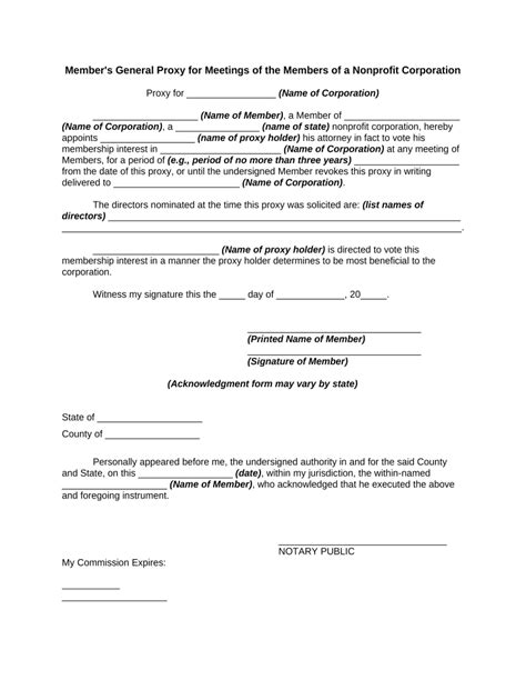 General Proxy Form Fill Out And Sign Printable Pdf Template Signnow