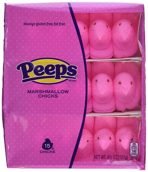 Marshmallow Peeps Pink Chicks 45 Ounce 15 Count Boxes