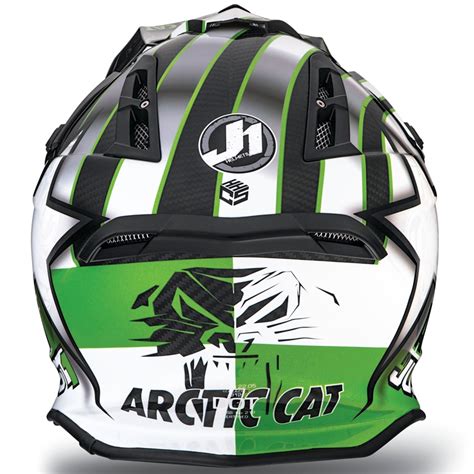 Arctic Cat Just1 Adult Mx Sno Cross Team Star Helmet Green Black White