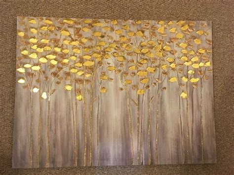Abstract Gold Trees Canvas Painting In Exeter Devon Gumtree