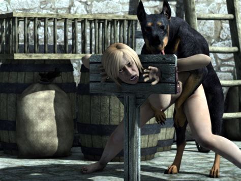 Rule 34 Bondage Bound Breasts Canine Canis3 Doberman Female Feral