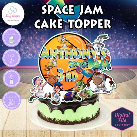SPACE JAM CAKE TOPPER - Kary Designs
