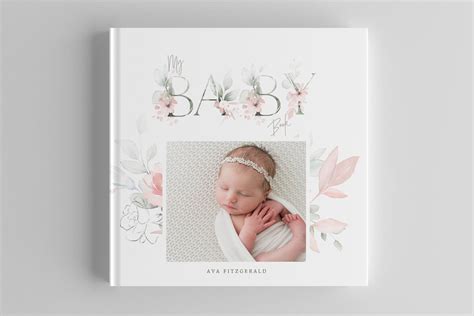 Floral Girls Baby Photo Album PSD | Baby photo album, Baby girl photo album, Photo album design