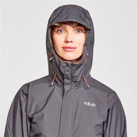 Rab Womens Downpour Eco Waterproof Jacket Blacks