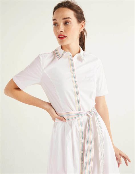 Anastasia Shirt Dress White Boden Womens Summer Dresses ~ Nicdegrootart