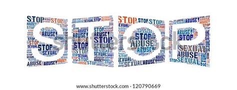 Infotext Graphics Stop Sexual Abuse Composed Stock Illustration 120790669