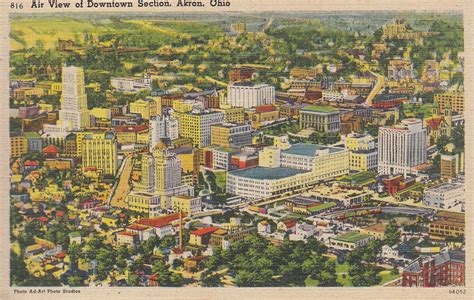 Downtown Skyline Akron Postcards