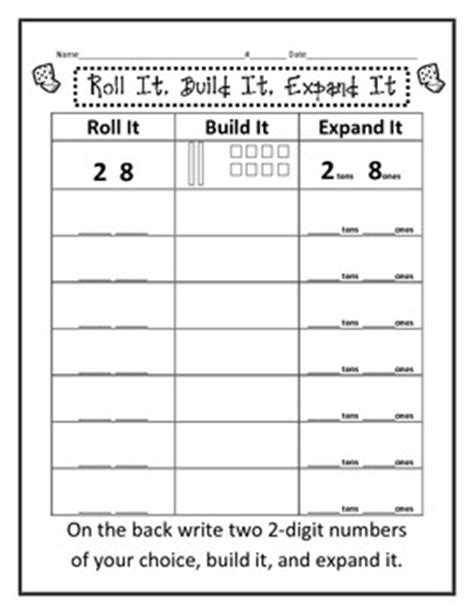 Tens and ones in place value and rounding section. Base ten Tens and Ones Worksheets, Center, Memory Game | TpT