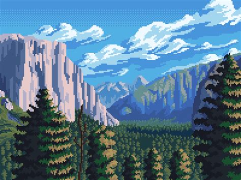8 Bit Pixel Art Landscape