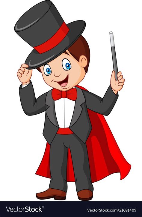 Illustration Of Cartoon Magician Holding Magic Wand Download A Free Preview Or High Quality
