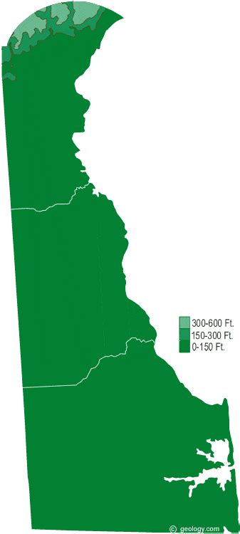 Delaware Physical Map And Delaware Topographic Map