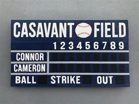 Baseball Scoreboard Various Sizing Custom Last Name Etsy Baseball