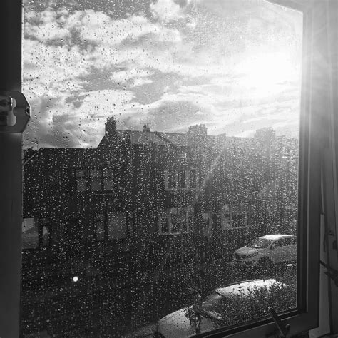 Black And White Window Frame And Rain Drops Unedited