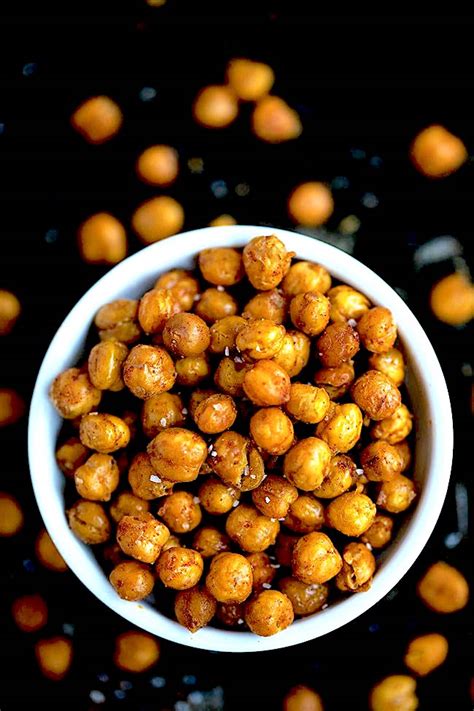 Crispy Roasted Chickpeas 4 Ingredients Two Peas And Their Pod