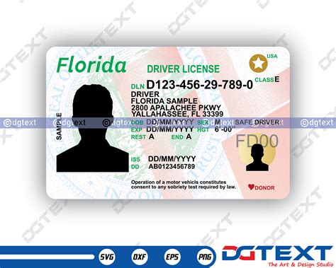Florida Driver License Svg Driver License Vector Silhouette Etsy Canada