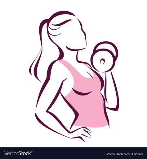 Active Woman Doing Fitness Symbol Sport Concept Vector Image